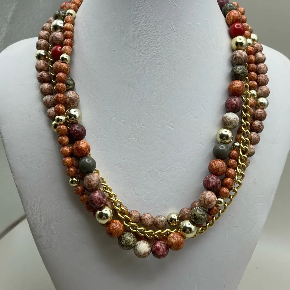 Elegant Multi-Strand Beaded Necklace